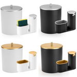 Kit Lixeira de Cozinha 5L com Dispenser Porta Detergente e Suporte para Esponja