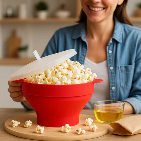 PopChef - Pipoqueira de Micro-Ondas de Silicone Prática - Entrega Grátis