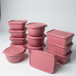 Kit 12 Potes Plástico 1 Litro com Tampa Hermética, Multiuso Cozinha, Marmita e Armazenamento de Alimentos