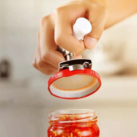 InoxFy - Abridor Ajustável Para Tampas De Palmito Azeitona Molhos Remédios e Potes em Geral - Entrega Grátis