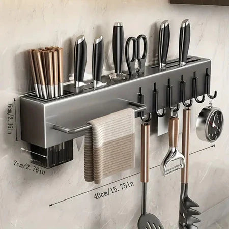 SuportFlex - Suporte de Ferro Para Armazenamento De Facas Ganchos Talheres Utensílios De Cozinha - Entrega Grátis